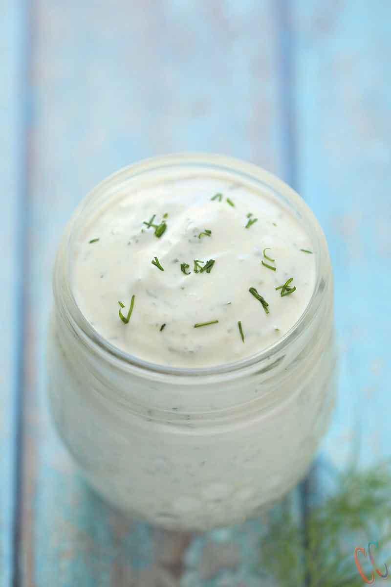 Creamy Dill Sauce | Dill Salad Dressing - Creamy, little bit tangy, light, refreshing and excellent Sauce with lots of fresh Dill. This dill creamy sauce makes a delicious sauce for dipping chips, veggies, pita or as a Salad dressing.