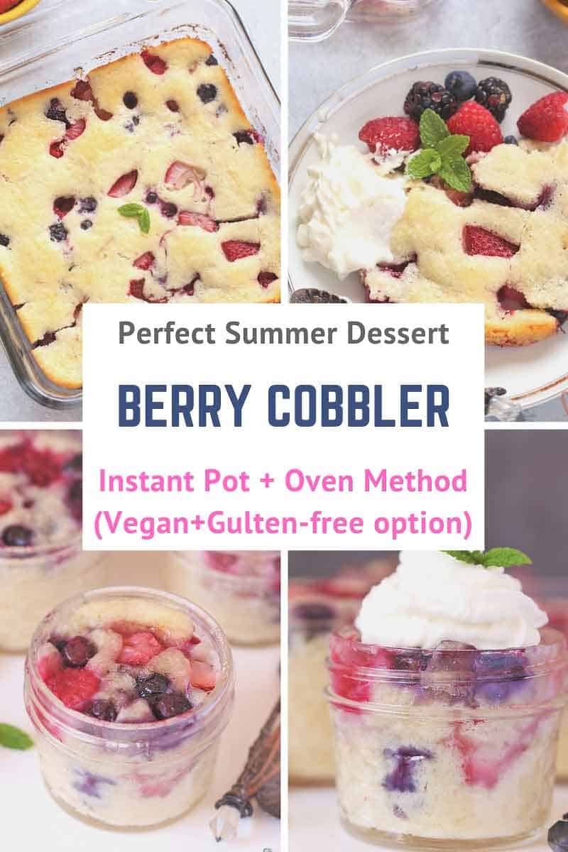 Looking for Best summer, old fashioned, dessert recipe? I am presenting tasty, buttery, cakey, jammy, fresh dessert recipe - Mixed Berry Cobbler made it in Oven as well as in Instant Pot / Pressure cooker.