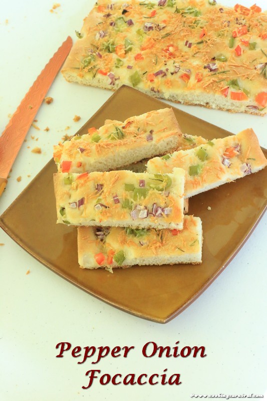 Pepper Onion Focaccia Bread