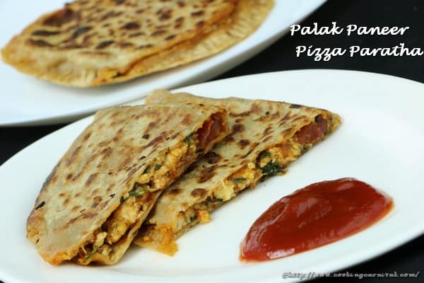 palak paneer pizza Paratha
