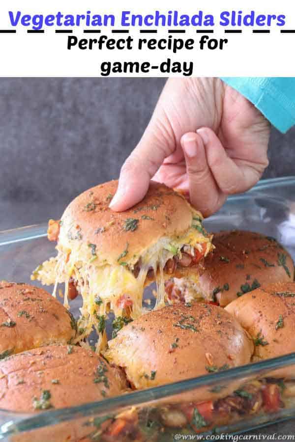 Vegetarian-Enchilada-Slider / game day recipe,